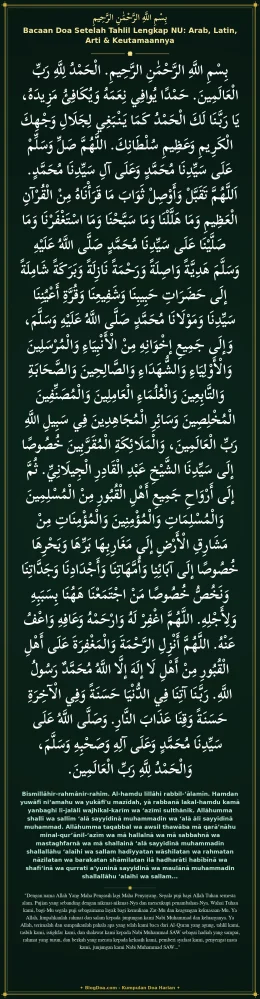 Bacaan Doa Setelah Tahlil Lengkap NU: Arab, Latin, Arti & Keutamaannya