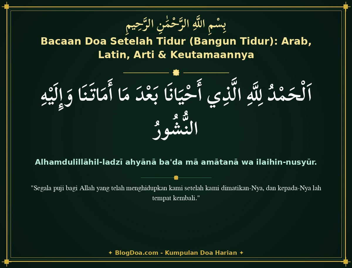 Bacaan Doa Setelah Tidur (Bangun Tidur): Arab, Latin, Arti & Keutamaannya