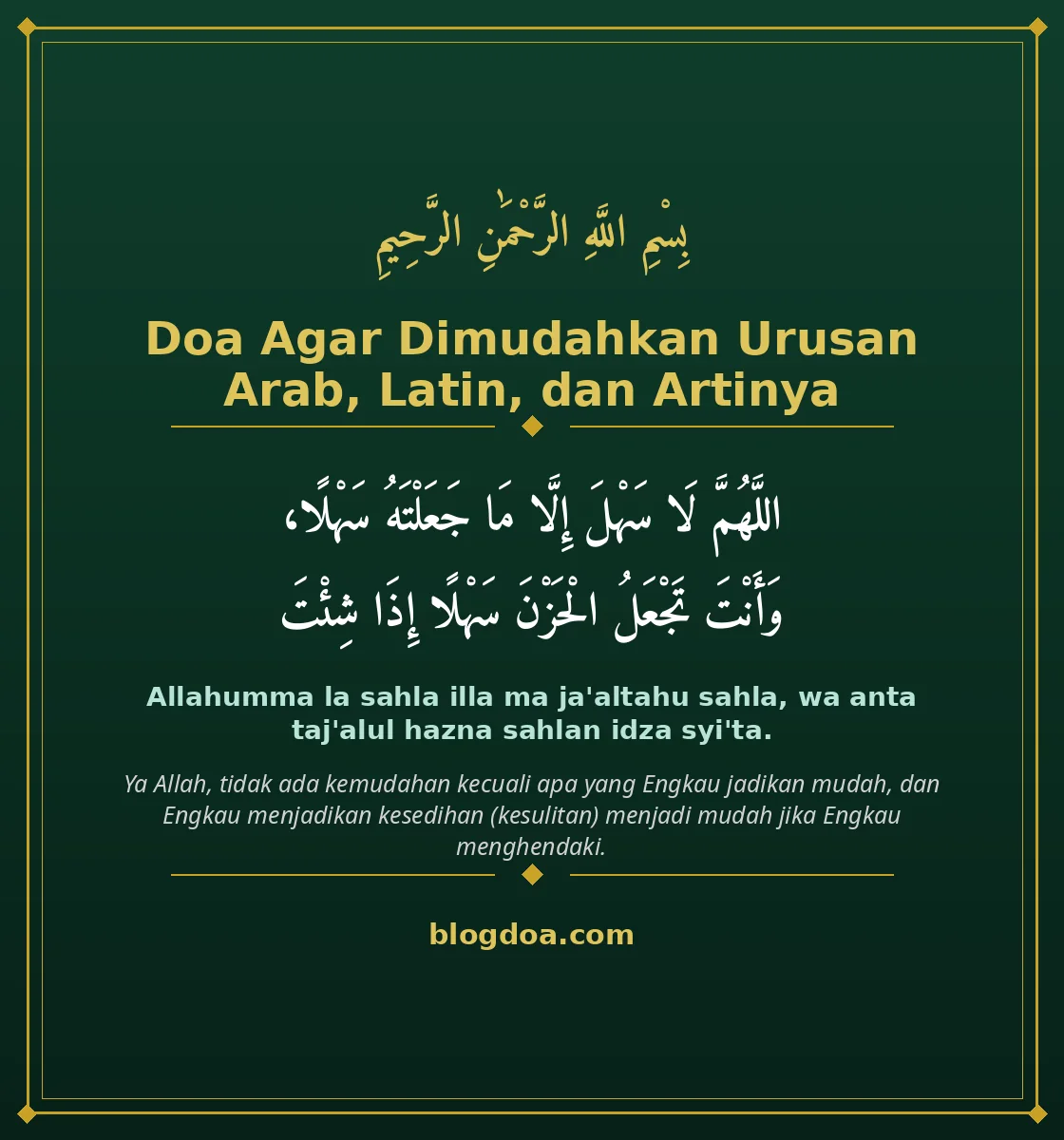 Kartu Doa Agar Dimudahkan Urusan Lengkap Arab, Latin, dan Artinya: teks Arab, Latin, dan artinya