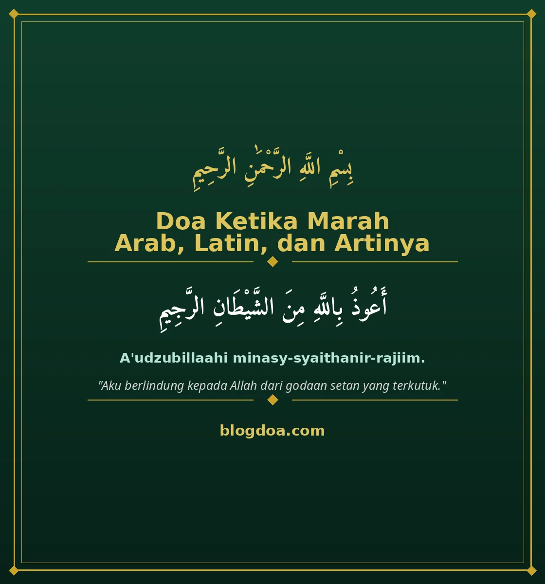 Kartu Doa Ketika Marah: teks Arab, Latin, dan artinya