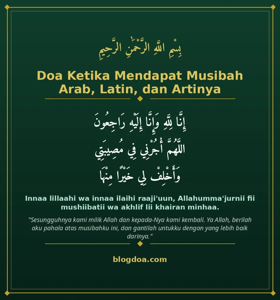 Kartu Doa Ketika Mendapat Musibah Lengkap Arab, Latin, dan Artinya: teks Arab, Latin, dan artinya