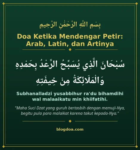 Kartu doa ketika mendengar petir: teks Arab, Latin, dan artinya