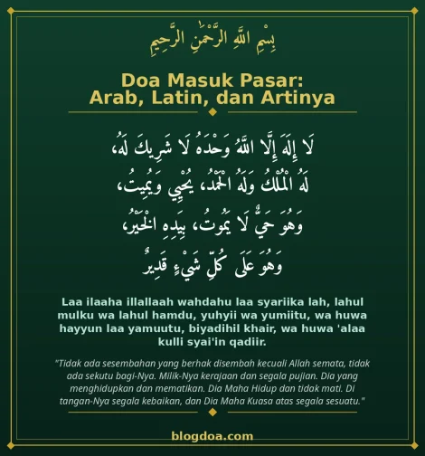 Kartu doa masuk pasar: teks Arab, Latin, dan artinya