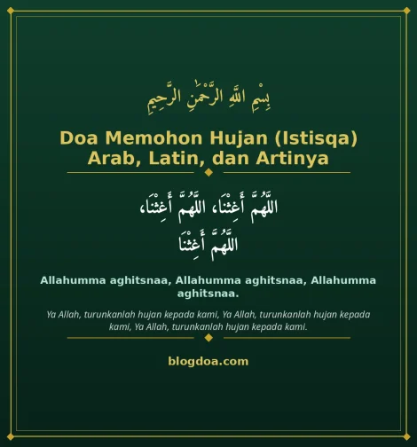Kartu Doa Memohon Hujan (Istisqa) Lengkap Arab, Latin, dan Artinya: teks Arab, Latin, dan artinya
