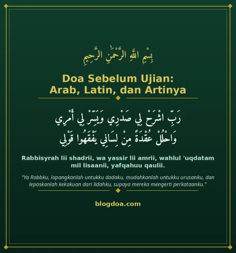 Kartu doa sebelum ujian: teks Arab, Latin, dan artinya